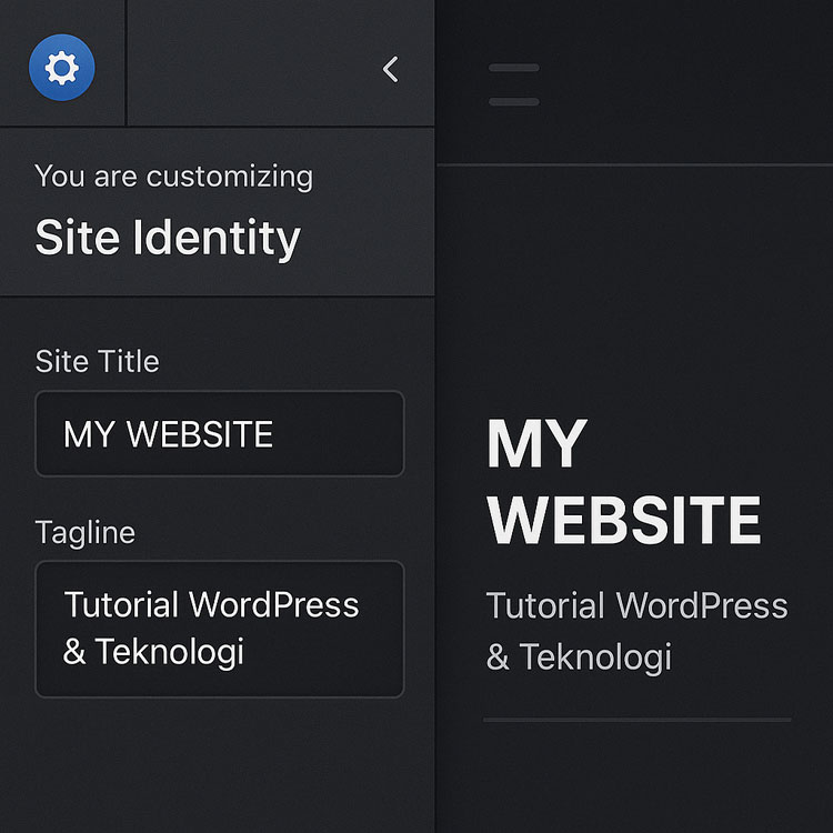 Customizer Cara Mengganti Judul WordPress Site Title