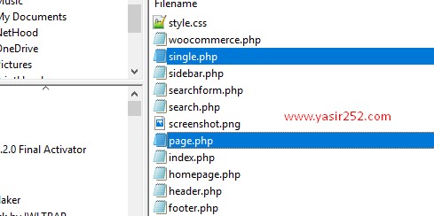 Edit page.php atau single.php