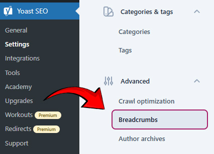Cara Pasang Breadcrumbs Yoast SEO WordPress