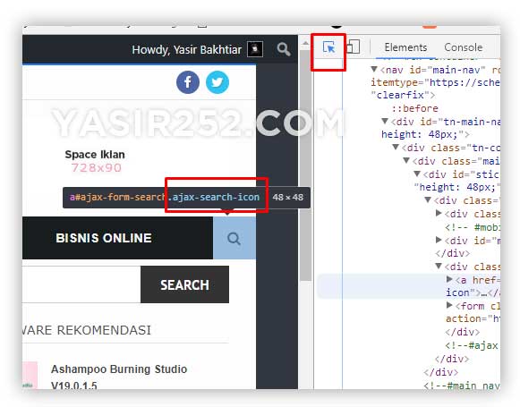 Membuat efek berkedip css inspect browser