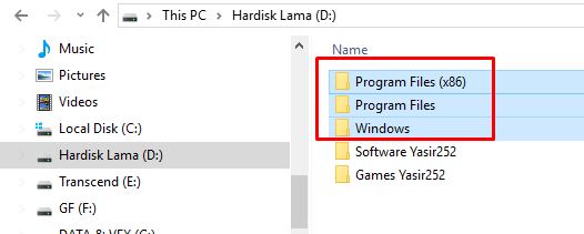 Cara menghapus folder windows dan program files di harddisk lama