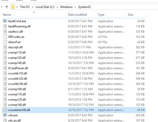 VCRUNTIME140 DLL error fix windows 64 bit