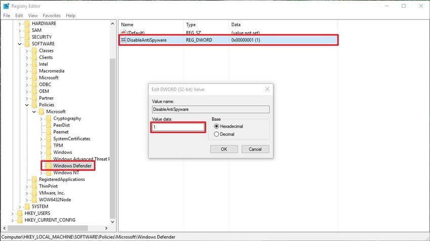 Disable Windows Defender Lewat Regedit Mematikan Windows Defender