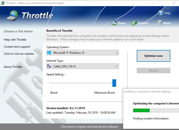 Throttle Aplikasi Internet Speed Booster