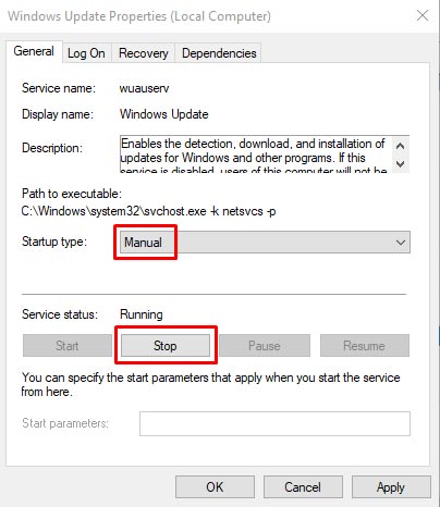 Menghentikan Windows Update Stop Windows Update