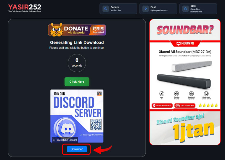 Final download page for software and games