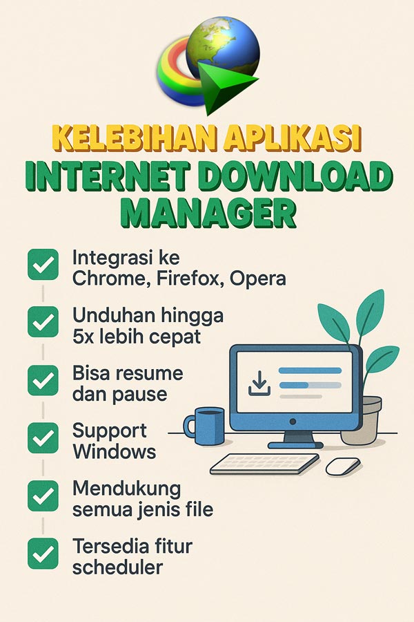 List kelebihan IDM dalam Infografis