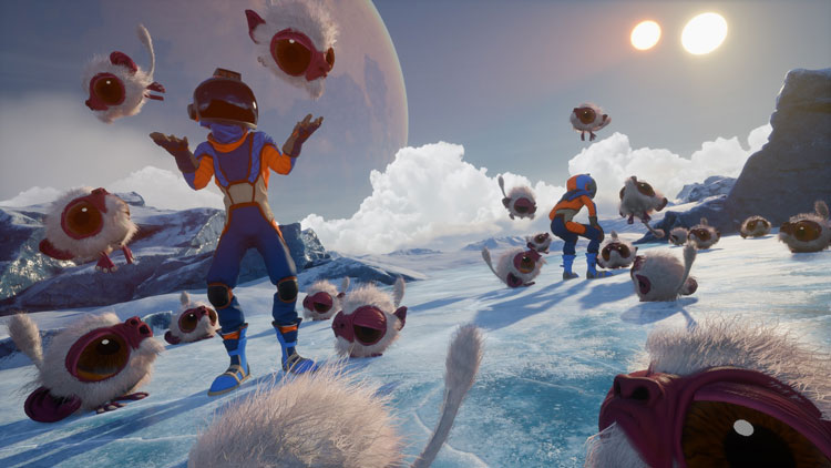 The actual gameplay while exploring the Alien Planet