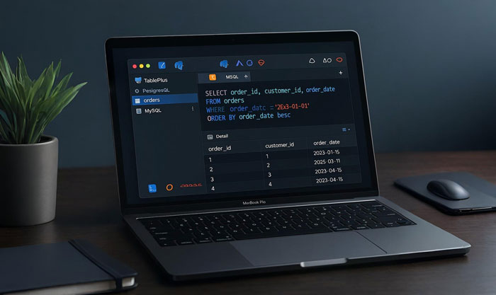 Screenshot TablePlus sebagai aplikasi database management