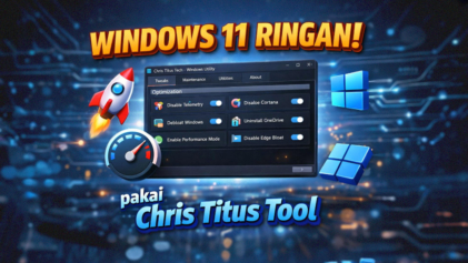 Panduan debloat Windows 11 menggunakan Chris Titus Tool untuk performa maksimal.