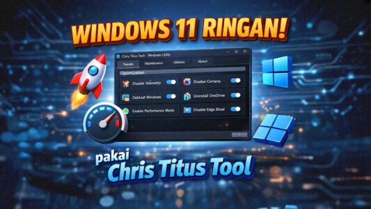 Panduan debloat Windows 11 menggunakan Chris Titus Tool untuk performa maksimal.