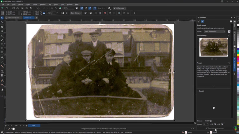 CorelDRAW 2026 Interface on Windows PC