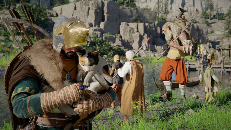 Crimson Desert Mac photo mode feature holding a cat