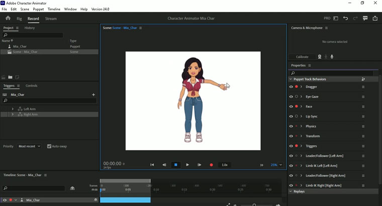 Adobe Character Animator 2026 Download link and User Interface