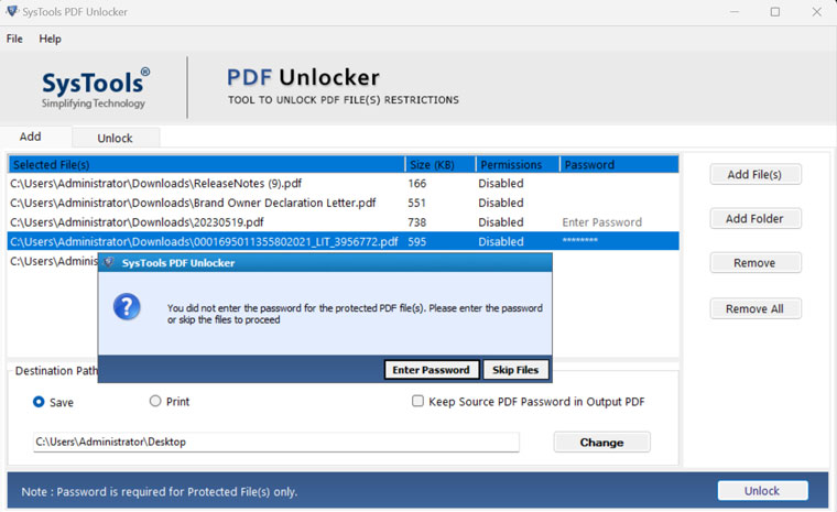 SysTools PDF Unlocker Free Download for Windows
