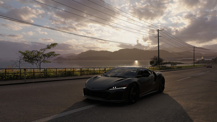 Forza Horizon 6 PC Game tempilan di sore hari jalan-jalan pinggir danau
