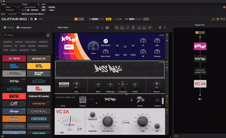 Native Instruments Guitar Rig 7 Pro Plugin DAW and User Interface
