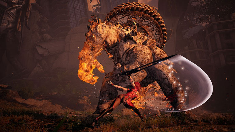 Stellar Blade PC Game ketika melawan salah satu bos monster