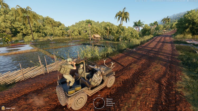 Arma Reforger PC Game berkeliling wilayah perang dengan mobil jeep