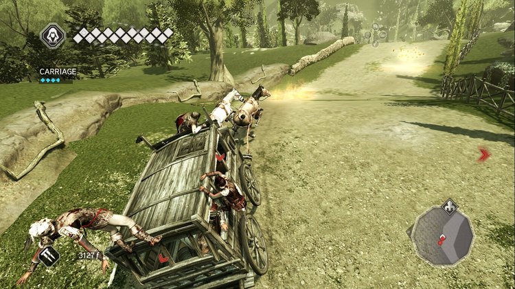 Gameplay screenshot during carriage mission