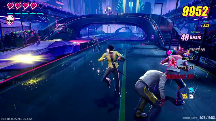 Dead As Disco gameplay fight scene against thugs on the streets