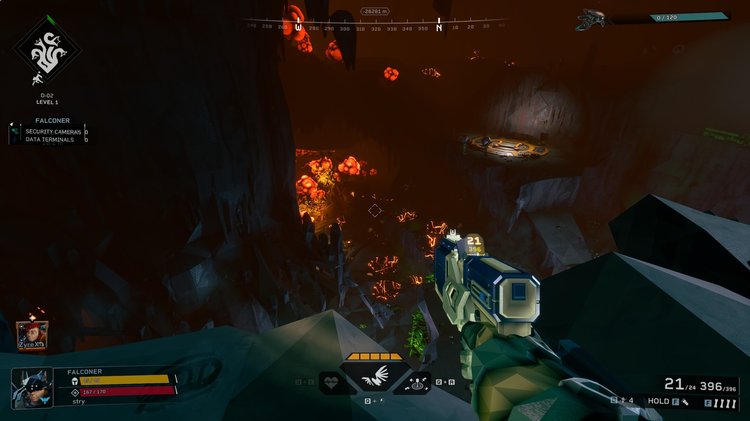 Deep Rock Galactic Rogue Core gameplay entering lava fire area