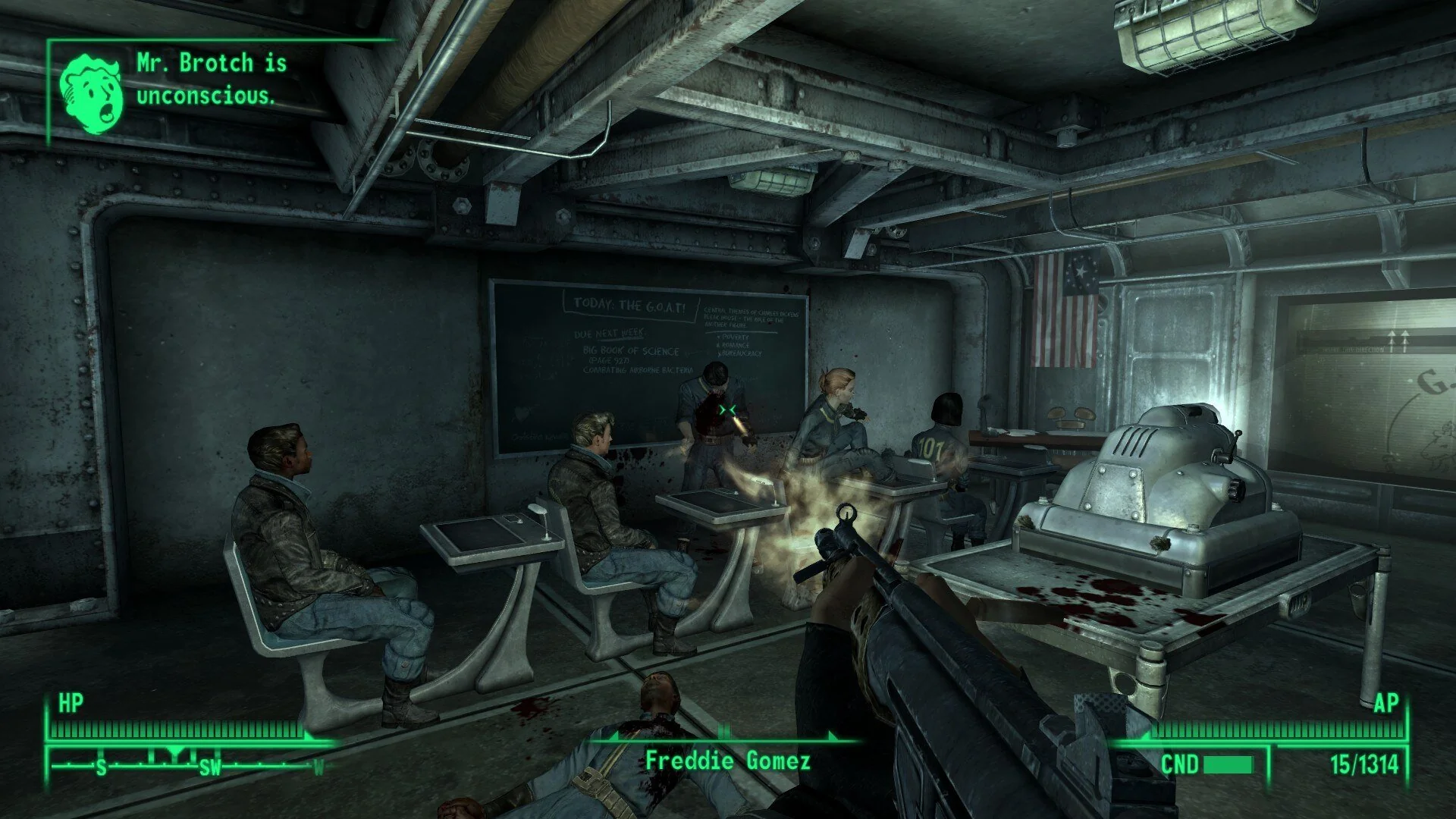 Fallout 3 gameplay NPC Freddie Gomez dialogue