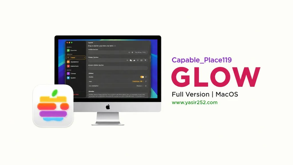 Glow macOS Menu Bar Customizer Free Download