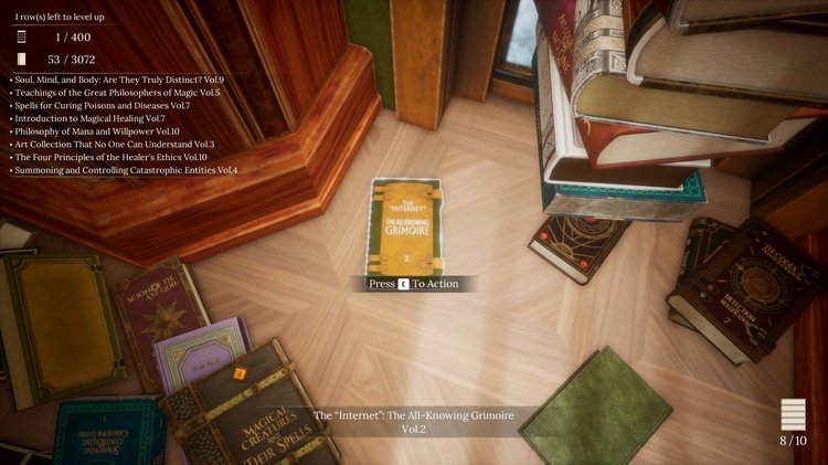 Librarian Tidy Up the Arcane Library PC Game menyusun buku di rak perpustakaan