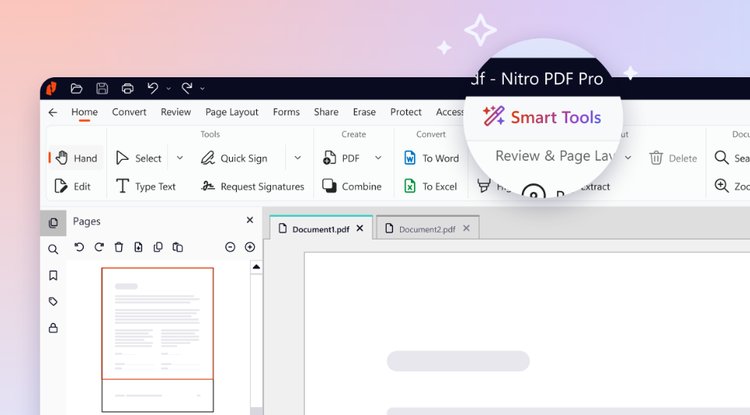 Nitro PDF Pro 2026 Enterprise v26.0.10.0 tampilan user interface dengan PDF editor workspace