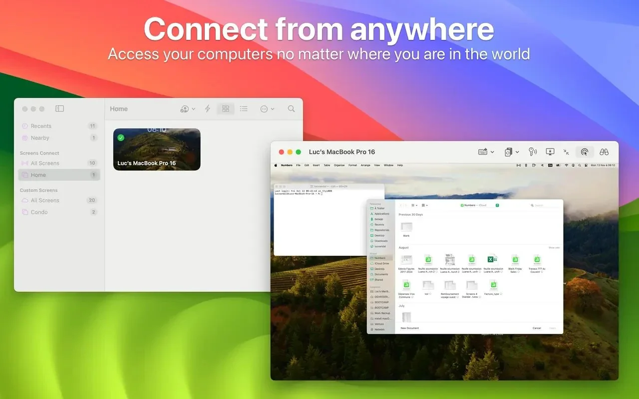 Screens MacOS Full Version remote desktop user interface