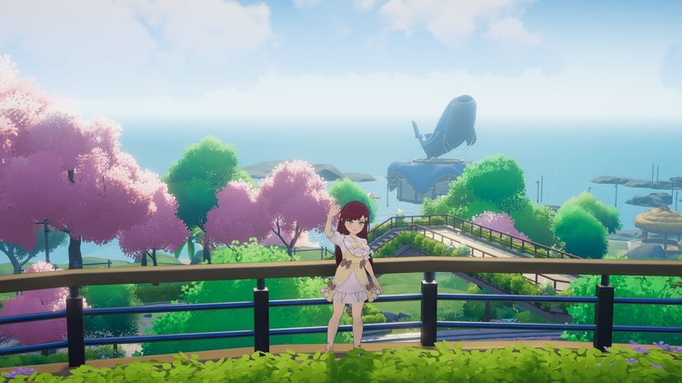 Starsand Island Free Download Gameplay by the ocean with giant whale statue
