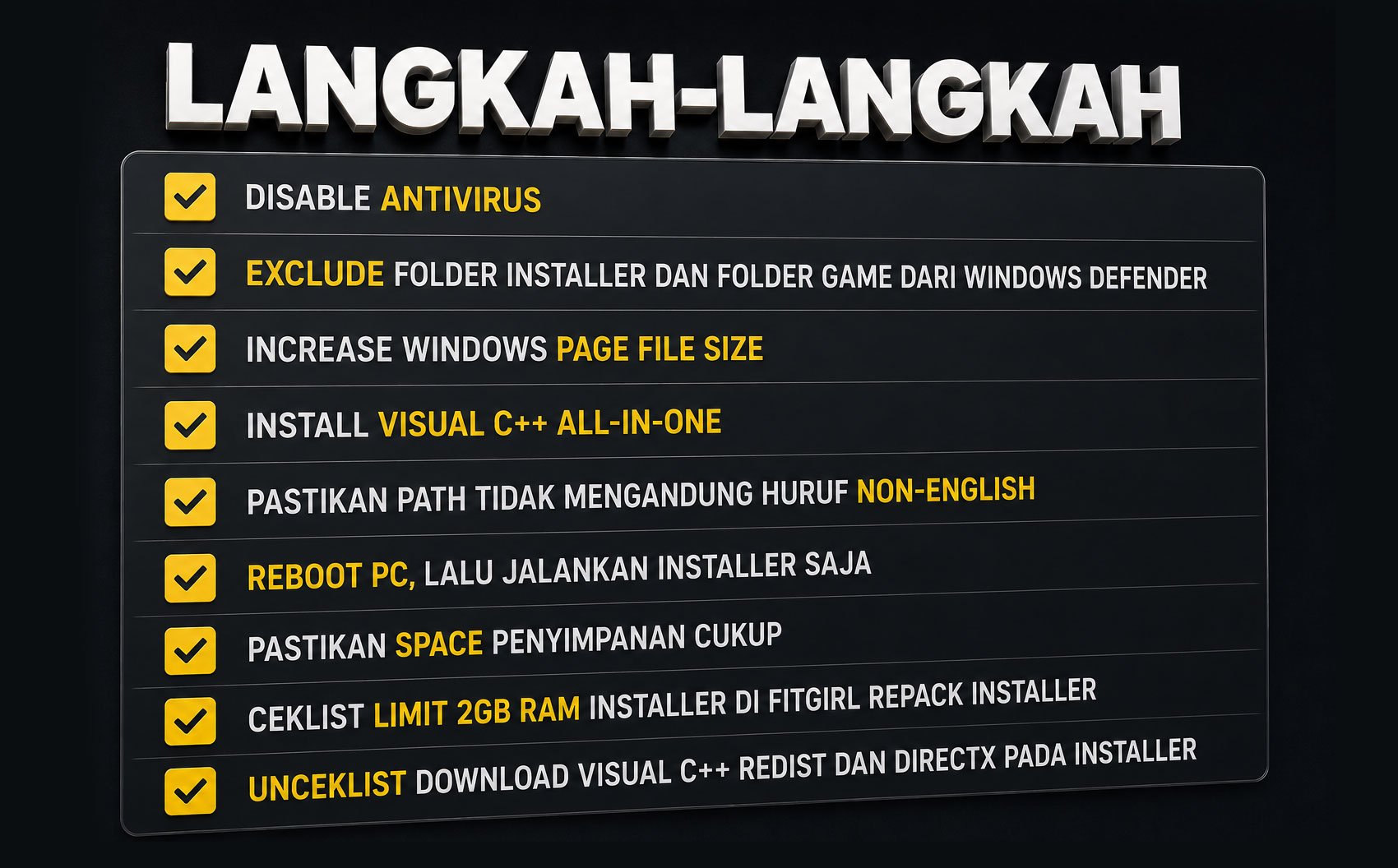 Tabel langkah-langkah untuk memperbaiki error ISDone dan Unarc.dll di Windows